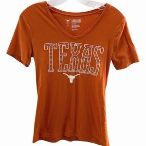 Longhorn Apparel Graphic V Neck Shirt Orange M